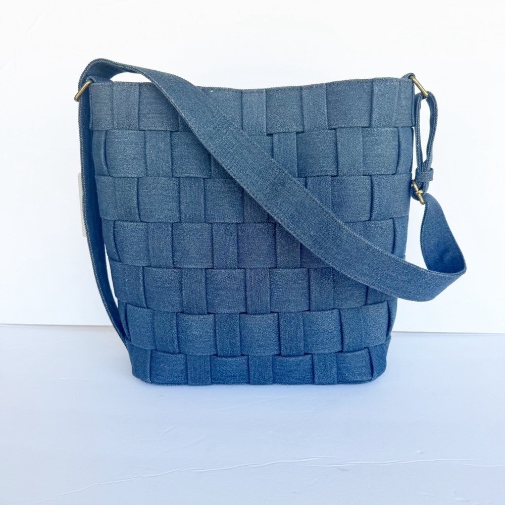 New with tags A.N.A Cynthia Denim Woven Bucket Bag